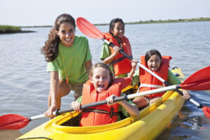 Girls in a kayak